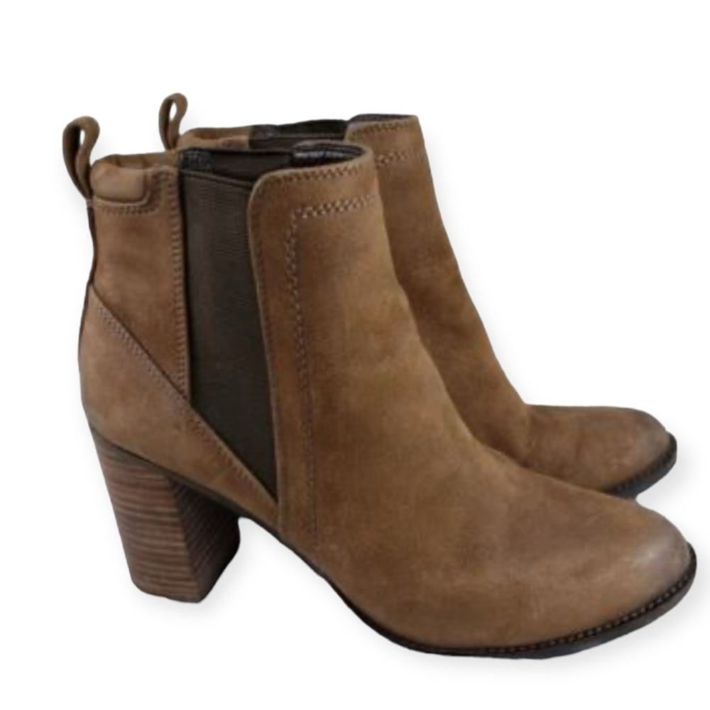 Franco‎ Sarto Odette distressed leather boots slip on booties Sz 10